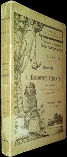 Seller image for Introduction  la philosophie Vdanta. Trois confrences faites  l'Institut Royal en mars 1894. for sale by Le Chemin des philosophes