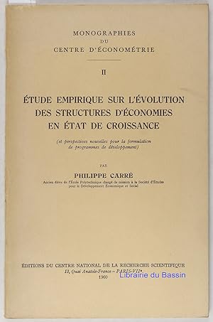 Immagine del venditore per Etude empirique sur l'volution des structures d'conomies en tat de croissance venduto da Librairie du Bassin