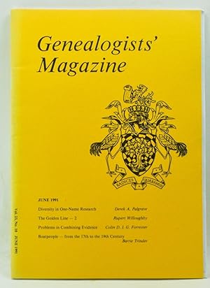 Image du vendeur pour Genealogists' Magazine: Journal of the Society of Genealogists, Volume 23, Number 10 (June 1991) mis en vente par Cat's Cradle Books