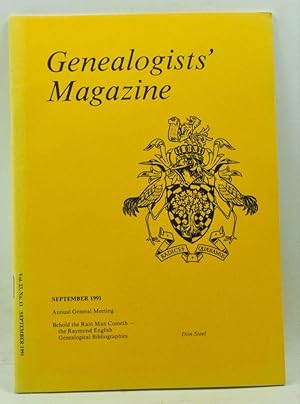 Image du vendeur pour Genealogists' Magazine: Journal of the Society of Genealogists, Volume 23, Number 11 (September 1991) mis en vente par Cat's Cradle Books