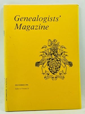 Immagine del venditore per Genealogists' Magazine: Journal of the Society of Genealogists, Volume 23, Number 12 (December 1991) venduto da Cat's Cradle Books