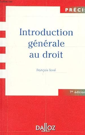 Image du vendeur pour INTRODUCTION GENERALE AU DROIT 7 EME EDITION mis en vente par Le-Livre