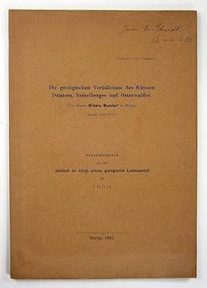 Bild des Verkufers fr Die geologischen Verhltnisse des Kleinen Deisters, Nesselberges und Osterwaldes. (Separatdruck aus dem Jahrbuch der knigli. preuss. geologischen Landesanstalt fr 1900). zum Verkauf von Brbel Hoffmann