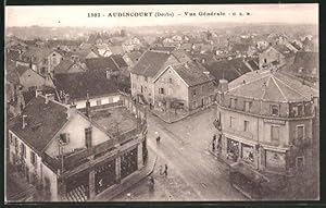 Carte postale Audincourt, Vue Générale, vue de la rue aérienne