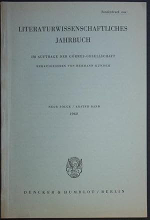 Imagen del vendedor de Sonderdruck: "Friedrich Leopold von Stolberg und die deutsche Romantik". Reprinted from: Literaturwissenschaftliches Jahrbuch der Grres-Gesellschaft, Neue Folge, Erster Band a la venta por Steven Wolfe Books