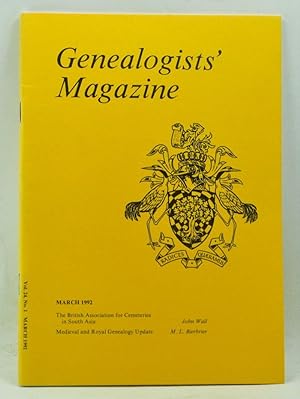 Imagen del vendedor de Genealogists' Magazine: Journal of the Society of Genealogists, Volume 24, Number 1 (March 1992) a la venta por Cat's Cradle Books