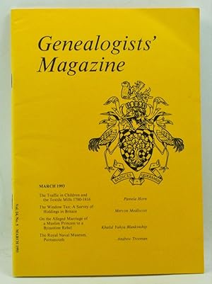 Seller image for Genealogists' Magazine: Journal of the Society of Genealogists, Volume 24, Number 5 (March 1993) for sale by Cat's Cradle Books