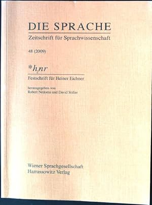 Seller image for h2nr, Festschrift fr Heiner Eichner Die Sprache, Zeitschrift fr Sprachwissenschaften, 48 for sale by books4less (Versandantiquariat Petra Gros GmbH & Co. KG)