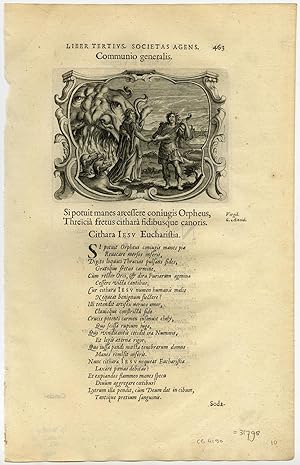 Antique Print-ORPHEUS-LYRE-CERBERUS-NIGHT SKY-STARS-JESUIT-Bolland-Galle-1640