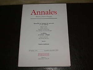 Seller image for ANNALES. Histoire Sciences Sociales. 58e Anne. N 6. Novembre-Dcembre 2003 for sale by Hairion Thibault
