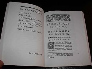 Seller image for La Rpublique de Platon ou Dialogue sur la Justice : Divis en dix livres. Volume 1 for sale by Hairion Thibault