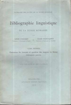 Bibliographie linguistique de la suisse romande