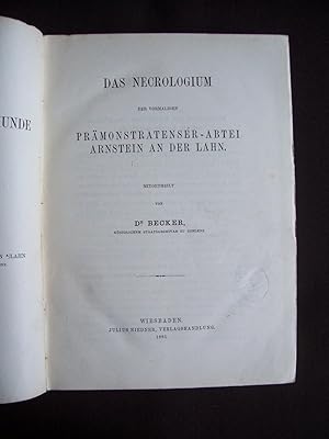 Das necrologium der vormaligen prämonstratenser-abtei Arnstein an der lahn