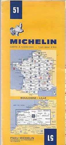 Michelin BOULOGNE - LILLE sheet 51