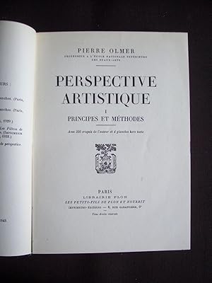 Seller image for Perspective artistique - 1. Principes et mthodes for sale by Librairie Ancienne Zalc