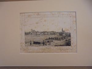 Bild des Verkufers fr Waren. Stadtansicht. Lithographie aus Lisch: Meklenburg (Mecklenburg) in Bildern. zum Verkauf von NORDDEUTSCHES ANTIQUARIAT