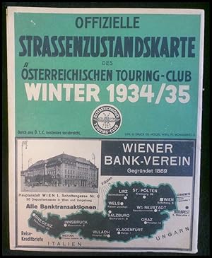 Offizielle Strassenzustandskarte des Österreichischen Touring-Club Winter 1934/ 35