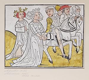 Bild des Verkufers fr Printed leaf extracted from Heldenbuch. The Duke and Duchess zum Verkauf von James Cummins Bookseller, ABAA