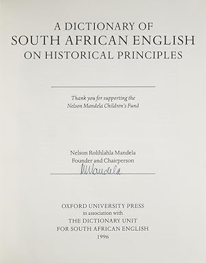 Seller image for A Dictionary of South African English on Historical Principles for sale by James Cummins Bookseller, ABAA