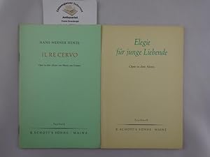 Bild des Verkufers fr Elegie fr junge Liebende. Elegy for young Lovers. Musik von Werner Henze. Textbuch. BEILIEGT: Hans Werner Henze: Il Re Cervo. Oper in drei Akten von Heinz von Cramer. Mainz, Schott, 1964 Originalbroschur. 48 Seiten. Erstausgabe. Sehr gutes Exemplar. zum Verkauf von Chiemgauer Internet Antiquariat GbR