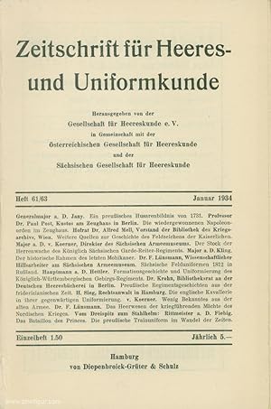 Zeitschrift für Heeres- und Uniformkunde. 4 Ausgaben