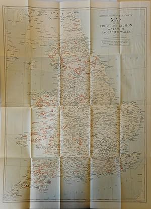 Image du vendeur pour Map Of The Trout And Salmon Waters Of England & Wales Of Which Visitors' Tickets Are Available mis en vente par Hereward Books