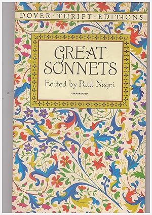 Imagen del vendedor de Great Sonnets a la venta por Libreria IV Fontane S.a.S