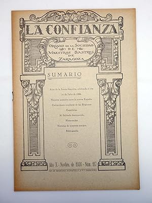 REVISTA BOLETÍN DE LA CONFIANZA 117. LA SOCIEDAD DE MAESTROS SASTRES DE ZARAGOZA (Vvaa) 1936