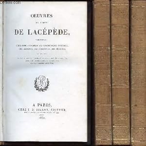 Bild des Verkufers fr OEUVRE DU COMTE DE LACEPEDE - EN 4 VOLUMES : TOMES : 2+3+4+5/QUADRUPEDES OVIPARES (I+II)-SERPENTS (I+II)/POISSONS (I) zum Verkauf von Le-Livre