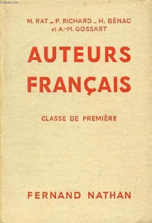 Seller image for AUTEURS FRANCAIS, CLASSE DE 1re for sale by Le-Livre