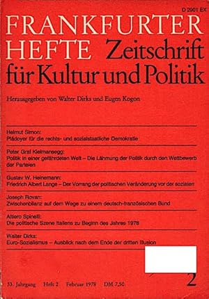 Frankfurter Hefte. Zeitschrift für Kultur und Politik. Heft 2, Februar 1978 / hrsg. von Eugen Kog...