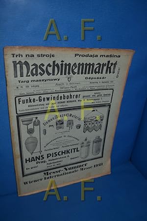 Bild des Verkufers fr Maschinenmarkt, Nr. 78, XXII. Jahrgang, 1921 zum Verkauf von Antiquarische Fundgrube e.U.