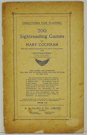 200 Sightreading Games directions for playing