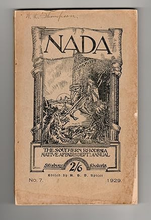 NADA The Southern Rhodesia Native Affaird Dept: Annual, 1929