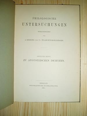 Image du vendeur pour Zu augusteischen Dichtern mis en vente par Expatriate Bookshop of Denmark