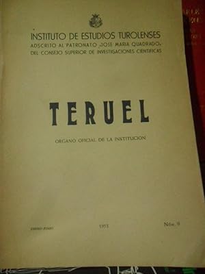 Imagen del vendedor de TERUEL rgano oficial de la Institucin Enero-junio 1953 Nm. 9 a la venta por Libros Dickens