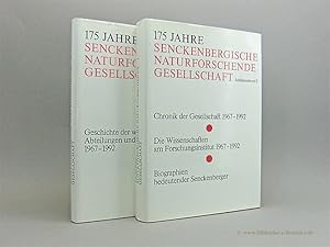 Imagen del vendedor de 175 Jahre Senckenbergische Naturforschende Gesellschaft. Jubilumsbnde 1 und 2. a la venta por Bibliotheca Botanica