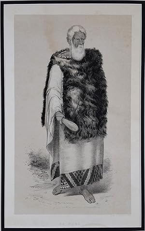 "Te Puni". Lithograph portrait of Maori chief