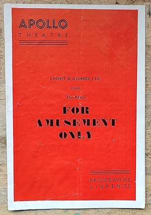 Seller image for For Amusement Only - The Revue for sale by Shore Books