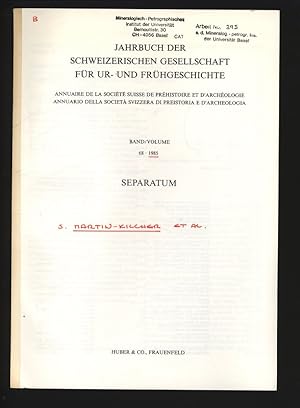 Imagen del vendedor de Jahrbuch der Schweizerischen Gesellschaft fr Ur- und Frhgeschichte, Band 68, 1985, Separatum. a la venta por Antiquariat Bookfarm