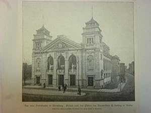 Orig. Holzstich - Theater - Das neue Stadttheater in Bromberg. Erbaut nach den Plänen des Baumeis...