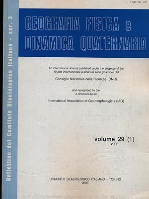 Immagine del venditore per Geografia fisica e dinamica quartenaria vol. 29 venduto da Librodifaccia