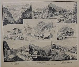 Bild des Verkufers fr Ansichten aus dem Stubaithal (Tirol)". 9 Ansichten auf 1 Blatt. zum Verkauf von Antiquariat Martin Barbian & Grund GbR