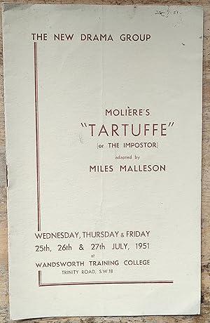 Bild des Verkufers fr Tartuffe" (or The Impostor) programme July 26th, 1951 zum Verkauf von Shore Books