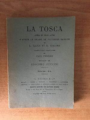 Seller image for LA TOSCA opra en trois actes for sale by KEMOLA