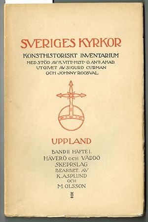 Imagen del vendedor de Kyrkor i Vdd och Hver skeppslag. [Hver, Vdd, Sing och Msesten, Uppland.] a la venta por Hatt Rare Books ILAB & CINOA