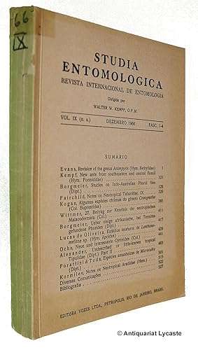 Image du vendeur pour Studia Entomologica. Revista International de Entomologia. Vol. IX (n. s.). mis en vente par Antiquariat Lycaste