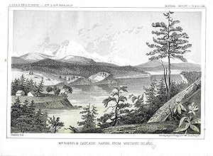 Seller image for Mt. Baker & Cascade Range From Whitbys Island: General Report Plate # LXX - Pacific Railroad Survey Lithograph for sale by The Book Shelf