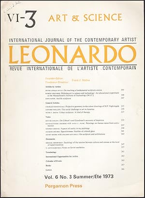 Seller image for Leonardo (Vol 6, No. 3, Summer 1973) for sale by Diatrope Books