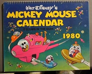 WALT DISNEY'S MICKEY MOUSE CALENDAR IT GLOWS IN THE DARK - 1980 WALL CALENDAR.